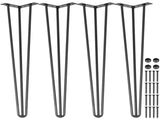 Hairpin Table Legs 34 inch Black Set of 4 Desk Legs Each 220lbs Capacity Hairpin Desk Legs 3 Rods V952-TZZT4PCS34YC3G001V0