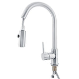 Brass Single Handle Pull Down Brushed Nickel Kitchen Sink Faucet V1294-YM0901-JY16046-02