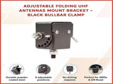 Adjustable Folding UHF Antennas Mount Bracket Black Bullbar Clamp V63-952831