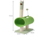 Interactive Cat Tunnel & Scratching Post with Spring Toy - Cozy Playtime for Kittens green V888-ELOSUNG10728
