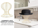 Stylish Golden Metal Hat Holder for Display with Iron Construction, Perfect for Organizing and V1192-AZ-W-31671