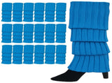 24x Womens Leg Warmers Disco Winter Knit Dance Party Crochet Legging Socks Costume - Topaz Blue V563-BR-24LEGWARMS-TPAZBLU