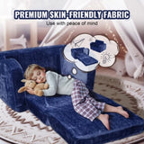 VEVOR Baby Chair Foldable 2-in-1 Comfy Baby Lounger Couch Kids Sofa Blue V952-ETSF6354652INRR5PV0