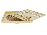 10x10cm Floor Drain Gold Copper Deodorant Floor Drain Strainer for Kitchen Bathroom HotelDeep Water V1294-YM0901-3112210046612