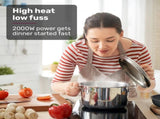 EUROCHEF Induction Benchtop Cooktop, 2000W, 9 Heat Levels, Fast Electric Portable Cooker, Touch V219-COKICTEC25PA