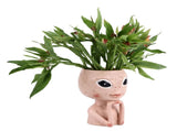 Head Planter Resin Unique Succulent Flower Pot Open Eyed Alien Face Planter Desktop Ornament with V1294-YM0710-3111230268911