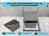 2x 15L Pull Out Trash Bin Dual Kitchen Garbage Waste Basket Cabinet Bin V63-832841