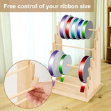 Wooden Ribbon Organizer Rack,Large Capacity Ribbon Holder, Ribbon Spool Holder Stand, Washi Tape V1370-AZ4-15689