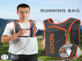 Lightweight Hydration Running Vest with 5L Capacity and Reflective Strips, Gray backpack with orange V888-ELOSUNG15399