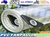420GSM Heavy Duty Clear PVC Tarpaulin Cloth Transparent Tarps Grommets 3X4M V201-W13278699