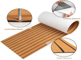 Teak EVA Foam Boat Flooring Sheet Brown with Black Stripes Self-Adhesive Marine Decking Mat for V888-ELOSUNG43215