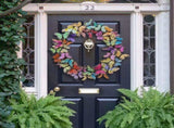 Artificial Butterfly Wreath Outdoor Decorative Welcome Wreath for Front Door Wall Window Spring V1294-YM0523-10337870
