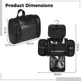 Large Hanging Toiletry Bag for Men, PU Leather Travel Bathroom Organizer with Swivel Hook, Zippered V1369-AZ3-W-08864