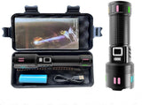 Gift Box Rechargeable High-Power Emergency Flashlight - Super Bright Portable Outdoor Patrol Torch V888-ELOSUNG13555