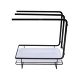 Sponge Holder with Drain Pan Quick Drying Hollow Bottom Rustproof Dishcloth Drying Rack for Kitchen V1294-YM0703-3118230115111