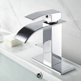 3/8 Standard Wide Spout Single Hole Brass Waterfall Hot and Cold Water Faucet Basin Water Tap V1294-YM0901-3112200089611
