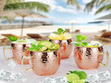 4 Piece Moscow Mule Mug Set Hammered Copper Look, 500 ml V1237-ZY-818-265