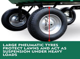SEDY 225L Poly Pull Dump Cart Garden Hand Trailer Wagon Lawn Wheelbarrow V465-TC2165