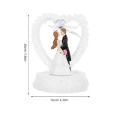 White Resin Wedding Cake Topper Romantic Bride Groom Figurine Decorative V1366-AZ2-W-19300