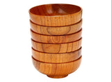 6 Pcs Wood Bowls Serving Tableware for Rice, Soup, Dip, Coffee, Tea, Decoration Wooden Salad Bowl V1369-AZ3-W-08323