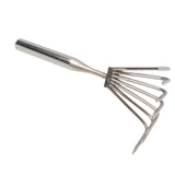 Stainless Steel Hand Rake Soil Tiller Small Beach Rake with Comfortable Handle 7 Sturdy Tines for V1294-YM0901-3111250158311