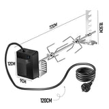 Automatic BBQ Rotisserie Kit Electric Stanless Steel Roast Spit Set Adjustable with Motor AU Plug V985-ROASTSPITSET