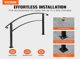 4-Steprail Fits 1 or 4 Steps Matte Black Stair Rail Wrought Ironrail with Installation Kit V952-4FTHWTYFSBLACK001V0