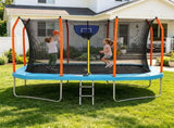 Everfit 12FT Kids Trampoline Rectangle Rebounder with Basketball Set Blue TRAMPO-C-8X12FT-BLOR-AB