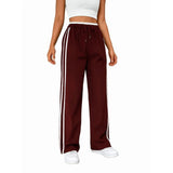Women'S Track Pants Loose Straight Leg Jogging Sweatpants Warm-Up Sports Deep Red M V1192-AZ-W-20733