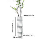 P&P Silver Crushed Diamond Flower Vase with Mirrored Glass for Elegant Home Decoration V767-HP-XZ1812
