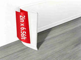 Vinyl Baseboard Molding Trim, 2in x 6.56ft Flexible Peel and Stick Wall Base with Self-Adhesive V1192-AZ-W-17448