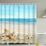 Waterproof Shower Curtain for Beach with Elegant Pattern, Anti-Mildew, 200x240 cm V1237-ZY-203-3152
