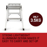 Bullet 50cm Tall Folding Work Platform Aluminium Painting Dry Wall Car Washing V219-LDRPLTBULA500