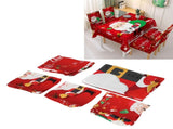 Christmas Tablecloth Chair Covers Set for Home Kitchen Dining Room Festive DecorationRed Santa Claus V1294-YM0901-3117200150211