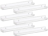 6 Pack Invisible Acrylic Floating Bookshelf for Kids Room,15 inch Clear Nail Polish Rack Wall V1366-AZ2-W-04774