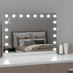 Embellir Makeup Mirror 80x58cm Hollywood Vanity with LED Light Tabletop Wall MM-E-FRAMELS-5880-WH