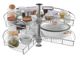 28" Kidney Shaped Chrome Corner Organizer, 360&deg Rotatble Kitchen Base Cabinet Blind Corner, 2 Tier V952-QKXBMJSNLDGGTNJRVV0