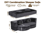 Artiss 2 in 1 Convertible Compressed Sofa Bed, Folding Boneless Sofabed for Living Room ,Comfort SBED-M-FLD04-2S-GY