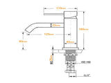 WELS Round Curve Kitchen Laundry Short Basin Mixer Vanity Sink Faucet Tap Chrome V1233-KRD103CR