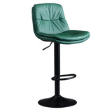 SERENIT Bar Stools Kitchen Bar Stool Leather Barstools Swivel Gas Lift Counter Chairs BS8406 Green V255-8406_GREEN