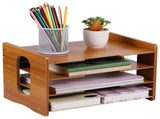 1Set File Organizer Wood Desk Modern Design for Office Home Workspace 35.4x9.8x8.7in V1192-AZ-W-26905