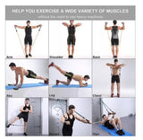 11-Piece Resistance Bands Set for Yoga and Rehab, MultiColor V1237-ZY-506-0323