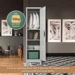 Single-Door Metal Tall Cabinet Shelf Storage for Home Office Gym V63-844441