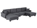 Artiss Modular Sectional U Shaped Storage Sofa Couches for Living Room Grey SBED-I-ST06-GY-ABCDEF