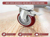 4 X 5" Heavy Duty 400kg Swivel Castor Wheels Trolley Furniture Caster All Brake V63-824111
