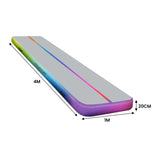 Powertrain Airtrack 20cm Thick 4m x 1m Inflatable Gymnastics Tumbling Mat Air Track - Rainbow IFM-0401-RB