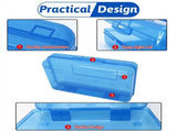 6 Pack Plastic Pencil Boxes Case Bulk Assorted Colors Capacity Box Clear with Lid Snap Closure V1192-AZ-W-23043