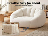 Artiss Single Small Boneless Couch Comfy Bean Bag for Living Room Faux Fur White SBED-M-FA-1S-BG