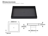 Matt Black Bathroom Big 200mm Tile Insert Floor Drain Shower Grate 50mm Outlet V1233-SQTI01200D50BL
