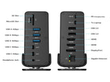 Simplecom CHT815 15-in-1 USB-C 4K Triple Display MST Docking Station with Dual HDMI DP V28-CHT815